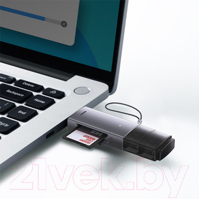 Картридер Baseus Lite Series USB-A & Type-C to SD/TF Card Reader WKQX060113 - фото 7 - id-p225010597