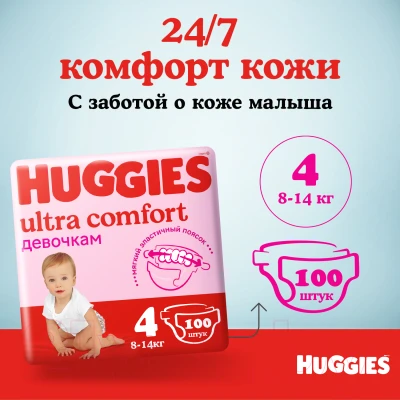 Подгузники детские Huggies Ultra Comfort 4 Disney Box Girl - фото 7 - id-p225010655