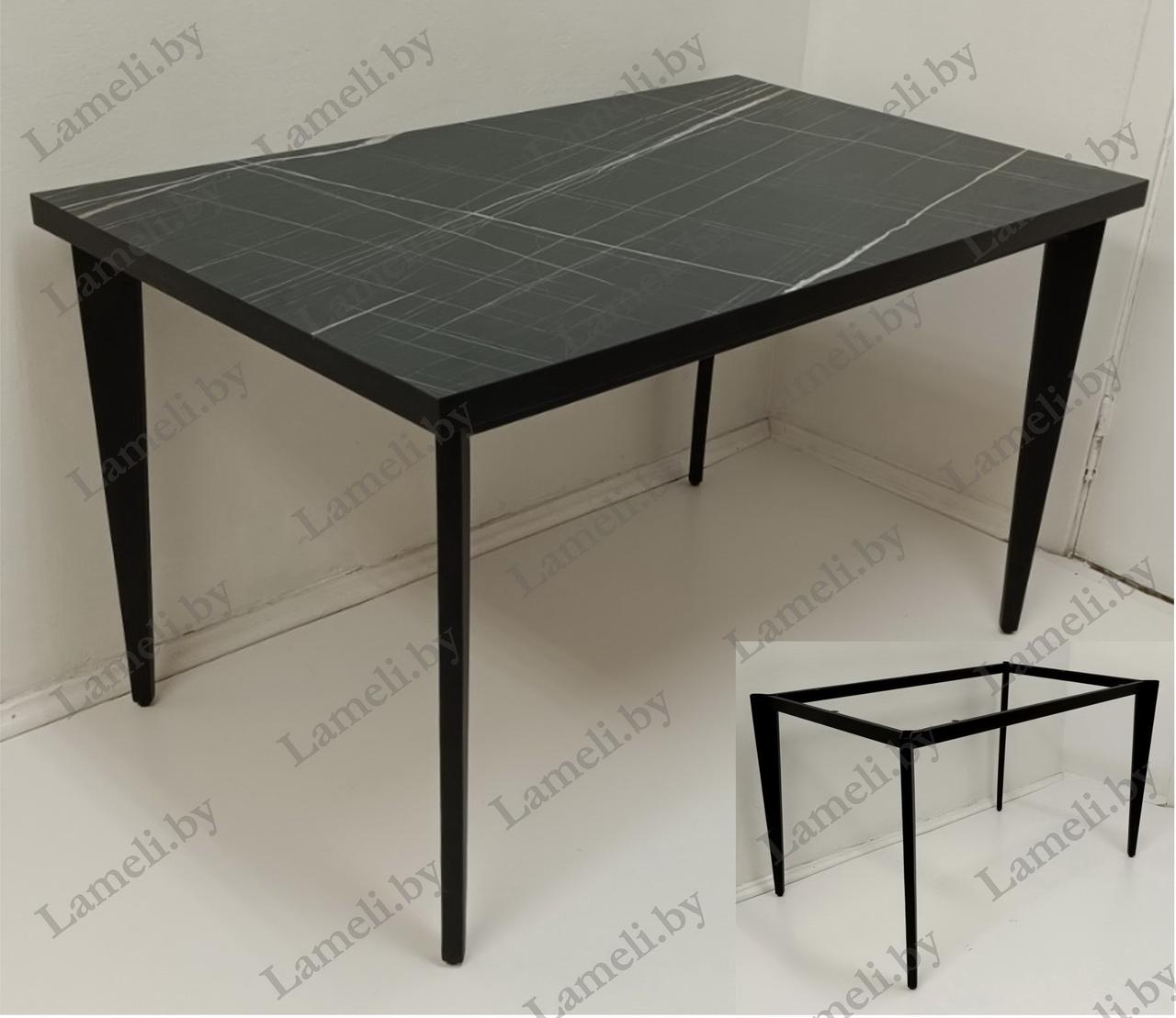 Стол кухонный на металлокаркасе серии "Т-5" из постформинга, массива дуба или ЛДСП с выбором размера и цвета - фото 1 - id-p225010848