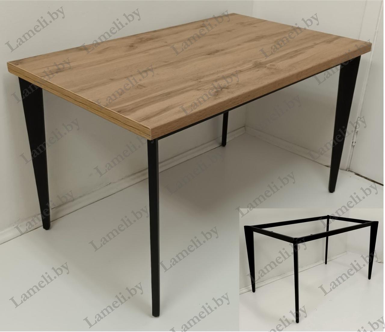 Стол кухонный на металлокаркасе серии "Т-5" из постформинга, массива дуба или ЛДСП с выбором размера и цвета - фото 2 - id-p225010848