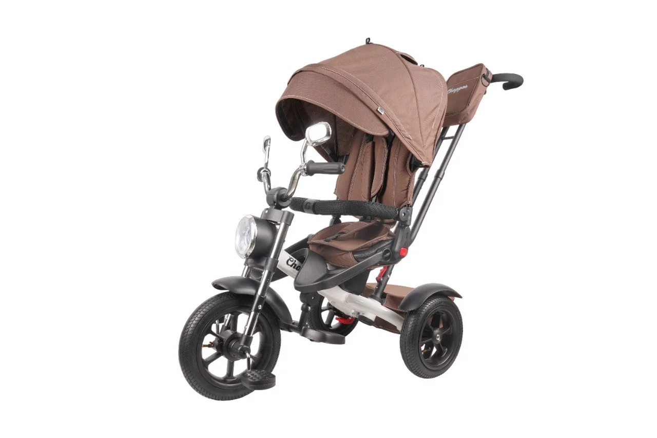 Детский трёхколёсный велосипед ручкой управления и музыкой Chopper коричневый, арт. CH1BR-1