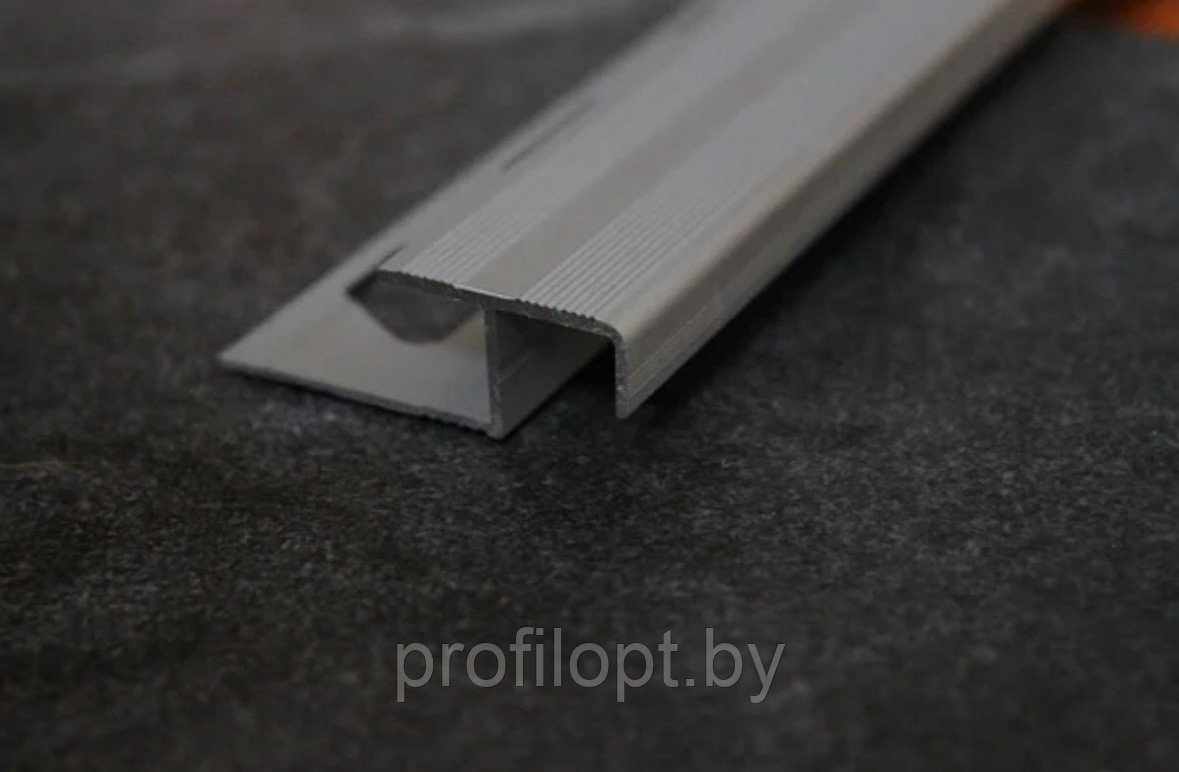 Профиль для облицовки ступеней ПО-02 серебро МАТОВОЕ, 10мм. 2,7м. - фото 1 - id-p225011118