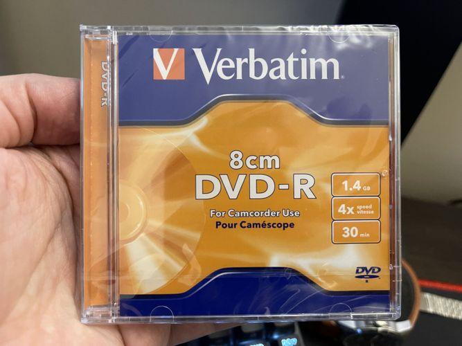 Диск mini DVD-R - Verbatim 1.4GB 4X, 8cm, 30 минут, Jewel Сase (диск для видеокамер)