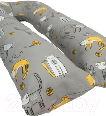 Подушка для беременных Amarobaby U-образная Золотой котик / AMARO-40U-ZoK - фото 2 - id-p225012750