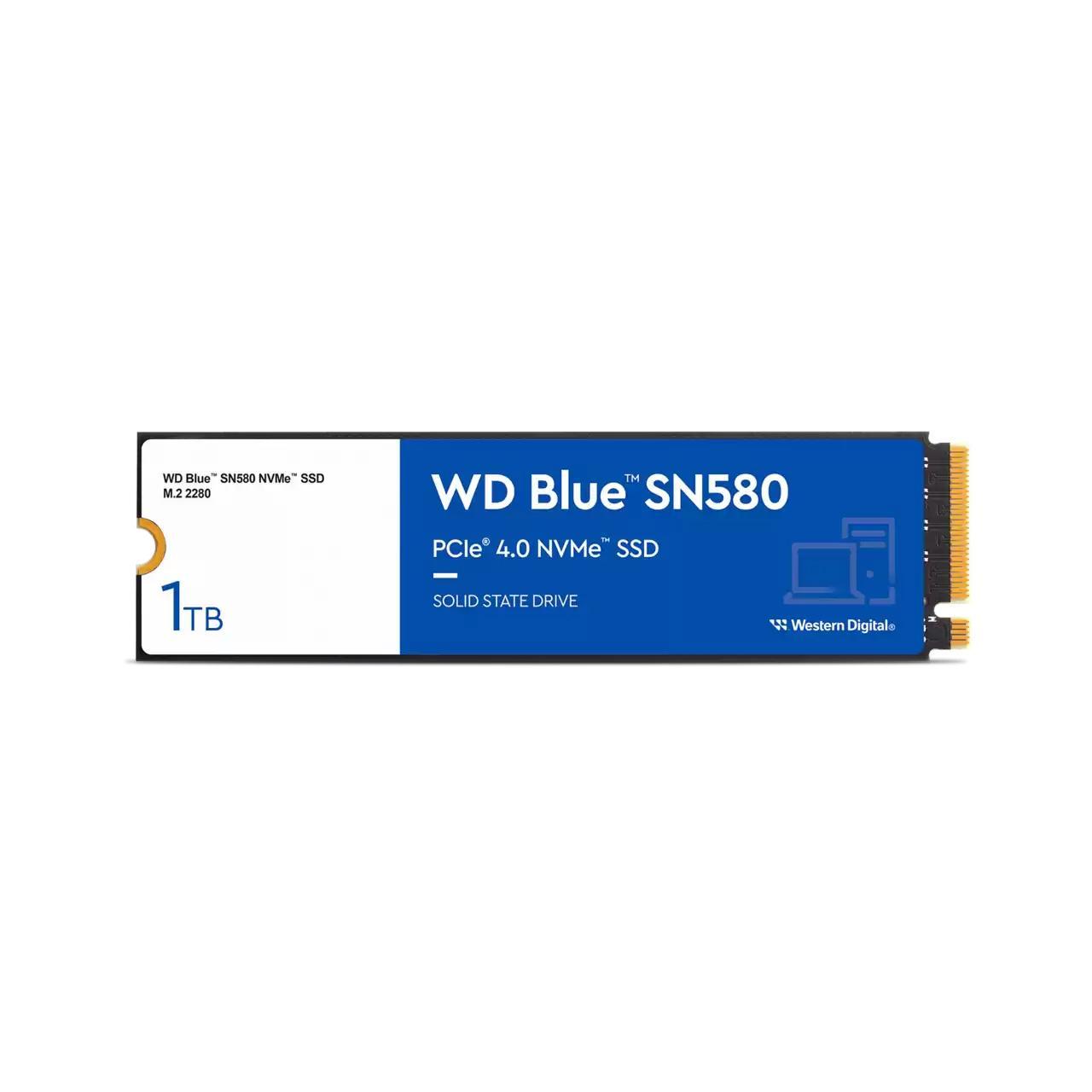 Твердотельный накопитель/ WD SSD Blue SN580 NVMe, 1000GB, M.2(22x80mm), NVMe, PCIe 3.0 x4, 3D TLC, R/W - фото 1 - id-p225013296