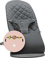 Шезлонг BabyBjorn Bliss Cotton с игрушкой (хлопок, anthracite)