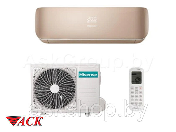 Кондиционер настенный Hisense Premium Champagne Super DC Inverter AS-10UW4RVETG01(C) трубы 1/4 +3/8