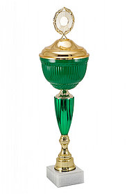 Кубок   "Изумруд " на мраморной подставке с крышкой, высота 51 см, диаметр чаши 14 см арт. 1010-370-140 КЗ140