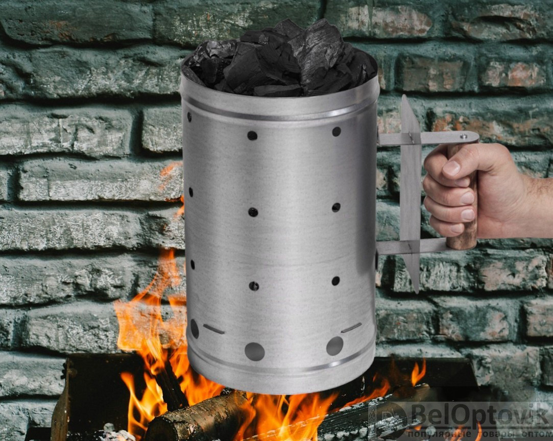 Стартер для розжига угля, 10 литров / Оцинкованная сталь, защитный экран - фото 2 - id-p225016183