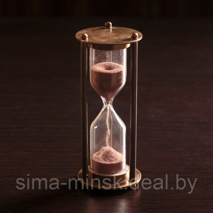 Песочные часы "Счастье" латунь (2 мин) 5х5х12,5 см - фото 1 - id-p225016251