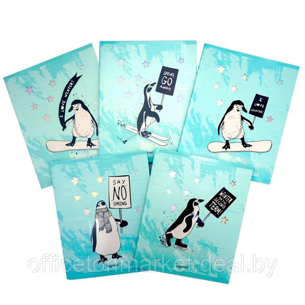 Тетрадь "Пингвины", А5, 48 листов, клетка, ассорти - фото 1 - id-p224973346