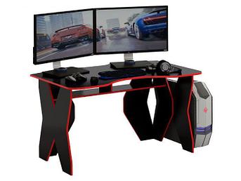 Компьютерный игровой геймерский стол черный красный красивый оригинальный прямой для ребенка