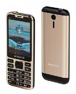Кнопочный телефон для пожилых людей с 2 сим картами MAXVI X10 METALLIC GOLD - фото 1 - id-p224979360