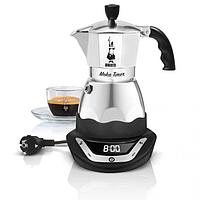 Гейзерная электрическая кофеварка Bialetti Moka Timer на 6 порций 6093 алюминиевая