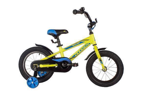 Детский велосипед для мальчиков с приставными колесами NOVATRACK 145ADODGER.GN22 зелёный - фото 1 - id-p224955602