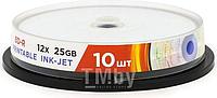 Оптический диск BD-R Mirex Printable Ink-Jet 12X 25GB (полная заливка) Cake box 10 штук (10/300)