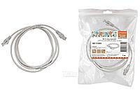 Патч-корд народный U/UTP Cat 5e 4PR 24AWG PVC, литой 1 м, серый SQ0115-0002