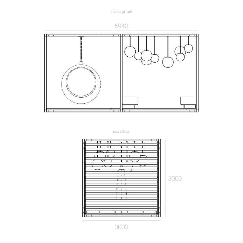 Пергола с качелями LED ДМ 7 - фото 2 - id-p225035888