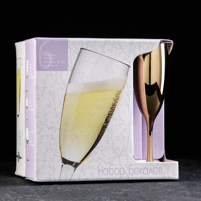 Набор бокалов для шампанского «Золото», 170 мл, 6 шт, цвет золотой - фото 2 - id-p225036375