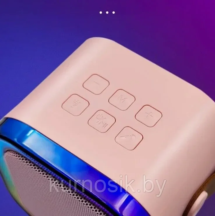 Портативная Bluetooth колонка с 2 микрофонами K12, розовая - фото 4 - id-p225036483