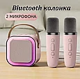 Портативная Bluetooth колонка с 2 микрофонами K12, розовая, фото 2