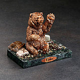 Сувенир "Приветливый медведь", 7х10х9 см, змеевик, гипс, фото 2