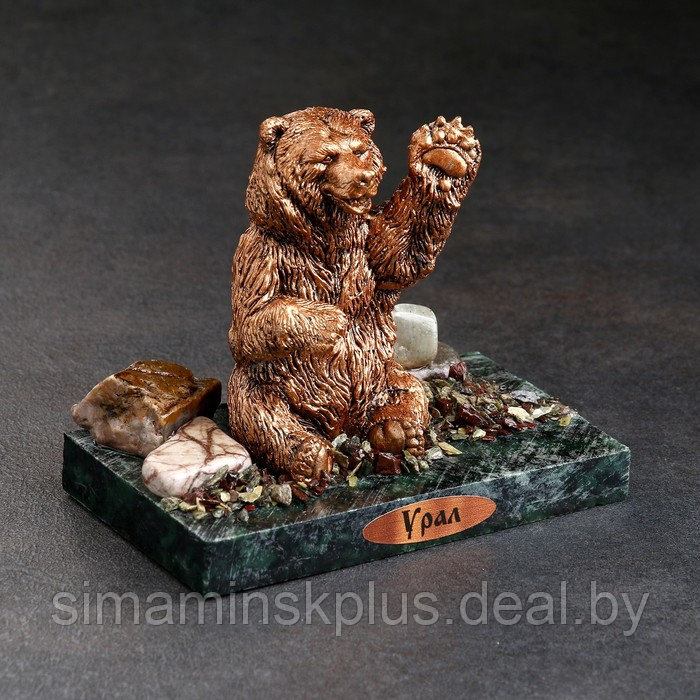Сувенир "Приветливый медведь", 7х10х9 см, змеевик, гипс - фото 2 - id-p225036485