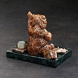 Сувенир "Приветливый медведь", 7х10х9 см, змеевик, гипс, фото 3