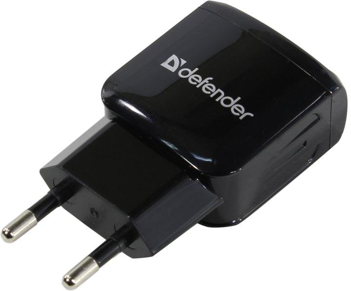 Зарядное устройство Defender EPA-13 Black 83840 USB (Вх. AC100-240V Вых. DC5V 10.5W 2xUSB) - фото 1 - id-p225036435