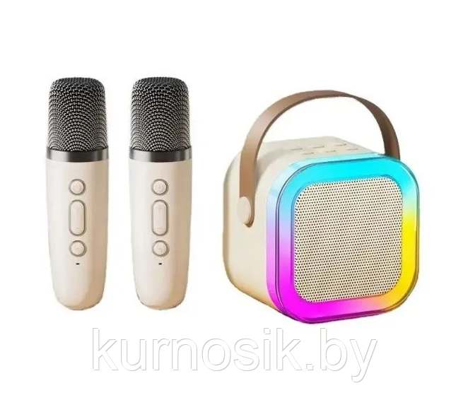 Портативная Bluetooth колонка с 2 микрофонами K12, белый