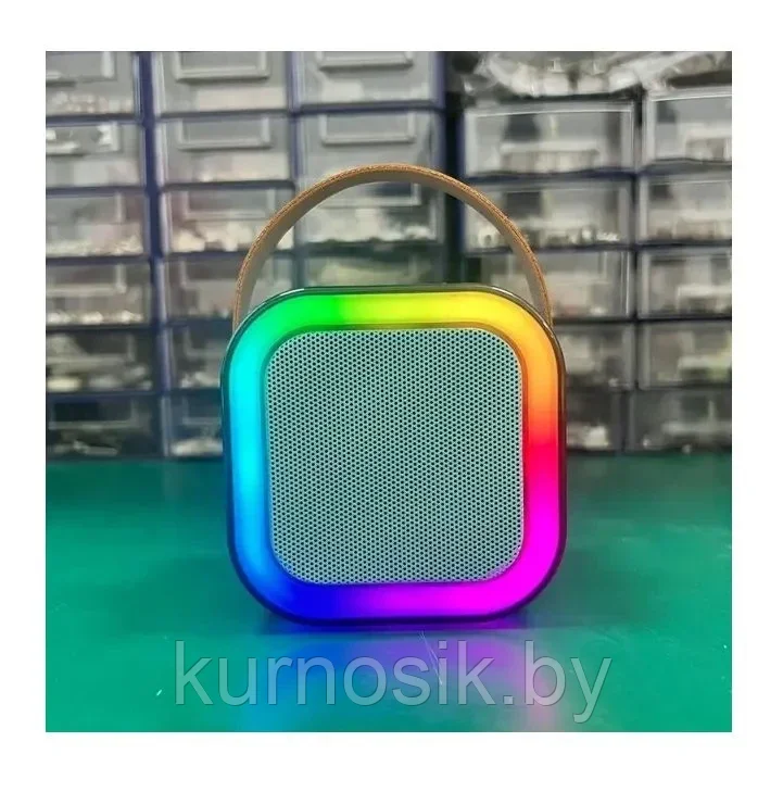 Портативная Bluetooth колонка с 2 микрофонами K12, голубой - фото 3 - id-p225036527