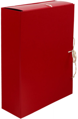Короб-папка архивная из бумвинила на 4-х завязках Silwerhof корешок 80 мм, 230*310*80 мм, красный - фото 2 - id-p225000079