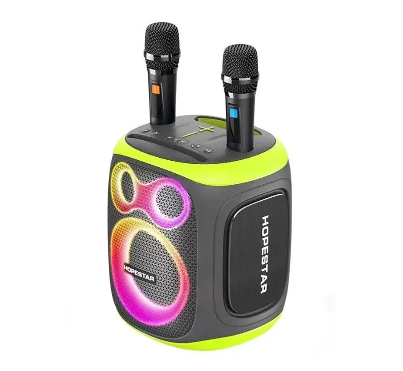 Беспроводная портативная акустика колонка 120W караоке с двумя микрофонами Bluetooth блютуз Hopestar Party 130 - фото 1 - id-p225036764
