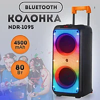 Беспроводная портативная bluetooth Блутус колонка караоке NDR-1095 2*40W