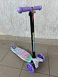 Самокат BelAshimi Scooter (чешуя) светящиеся колеса, фото 2