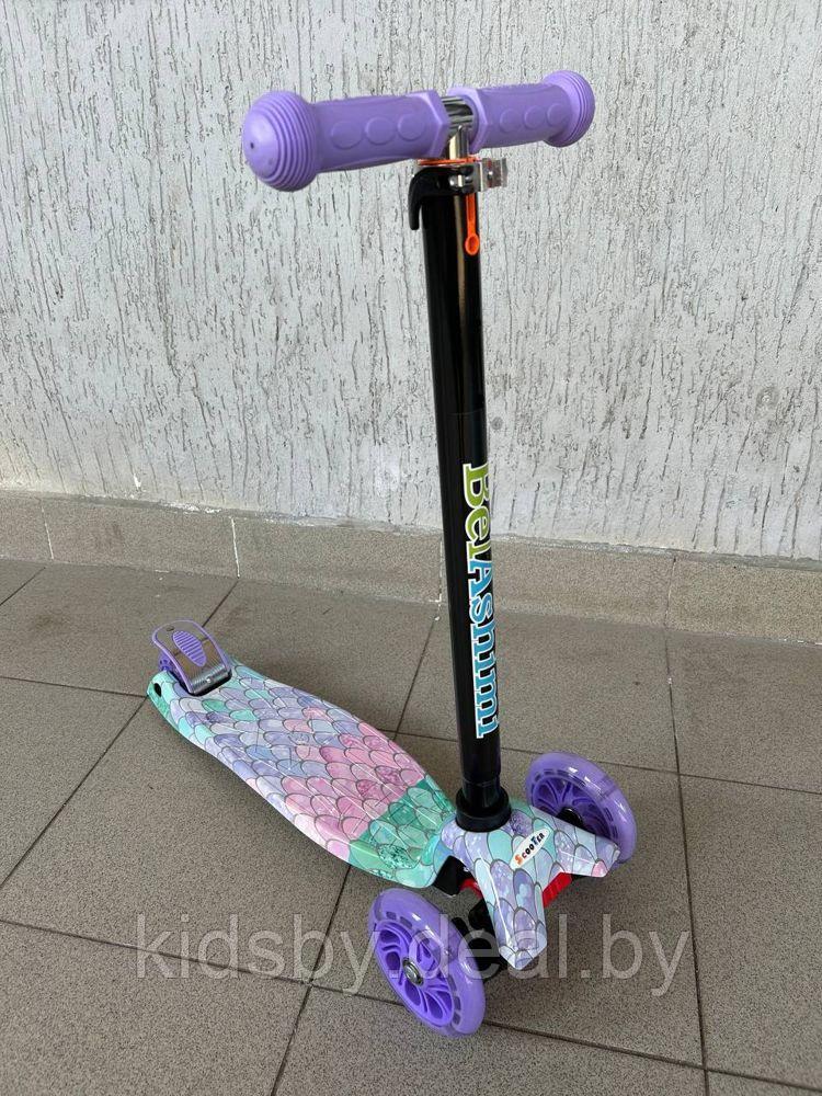 Самокат BelAshimi Scooter (чешуя) светящиеся колеса - фото 2 - id-p225036825