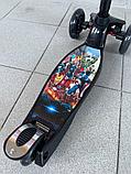 Самокат BelAshimi Scooter (супер герои чёрные колеса) светящиеся колеса, фото 3