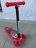 Самокат BelAshimi Scooter (Тачки красные колеса) светящиеся колеса