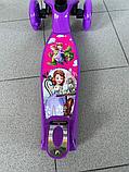 Самокат BelAshimi Scooter (герои фиолетовые колеса) светящиеся колеса, фото 2