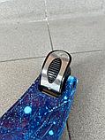 Самокат 21st scooter Maxi Scooter 2024 (Галактика синяя) светящиеся колеса, фонарь, фото 2