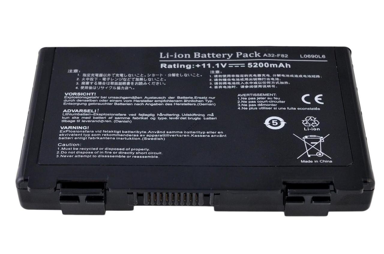 Аккумулятор (батарея) для ноутбука Asus K40, K50, K70, F82, X5, (A32-F82), 4400мАч, 10.8В - фото 1 - id-p225037655