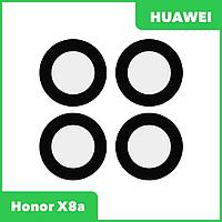 Стекло задней камеры для Huawei Honor X8a (CRT-LX1) (без рамки) (черный)
