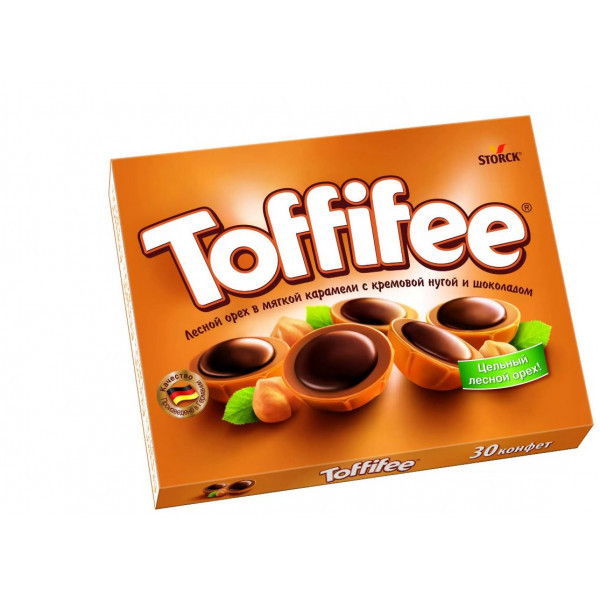 Набор шоколадных конфет Toffifee с лесным орехом в карамельной чашечке с кремовой нугой 250г - фото 1 - id-p225038382