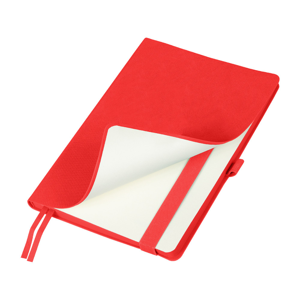 Ежедневник Flexy Line Linen А5, красный/красный, недатированный, в гибкой обложке, с резинкой и петлей для - фото 1 - id-p224806338
