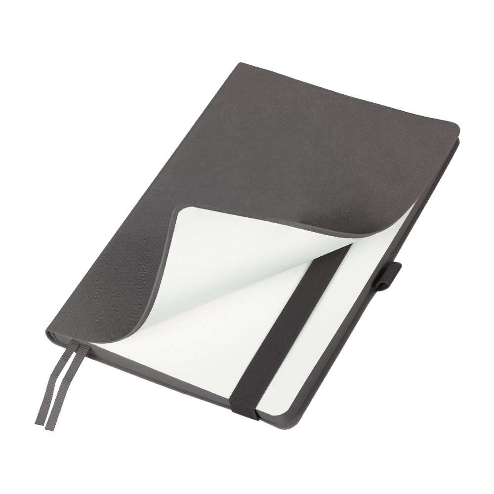 Ежедневник Flexy Line Linen А5, серый, недатированный, в гибкой обложке, с резинкой и петлей для ручки - фото 1 - id-p224806343