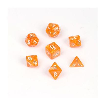 Набор кубиков для ролевых игр Время игры 7 шт., оранжевый перламутровый, фото 2