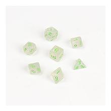 Набор кубиков для ролевых игр Время игры 7 шт., блестящий зелёный