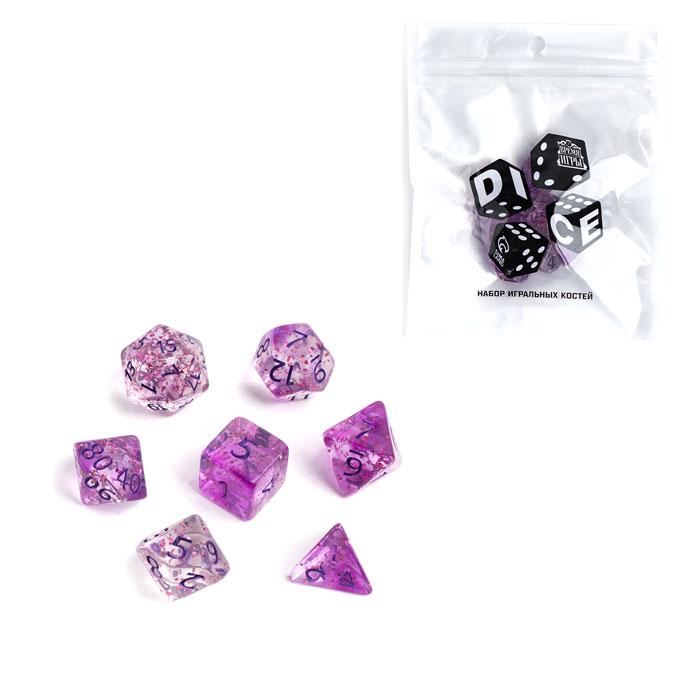 Набор кубиков для ролевых игр Время игры 7 шт., розовый краповый - фото 1 - id-p225038816