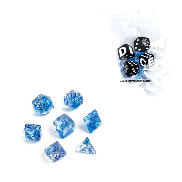 Набор кубиков для ролевых игр Время игры 7 шт., синий краповый - фото 1 - id-p225038819