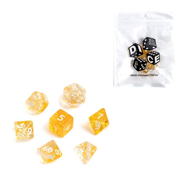 Набор кубиков для ролевых игр Время игры 7 шт., желтый краповый - фото 1 - id-p225038820